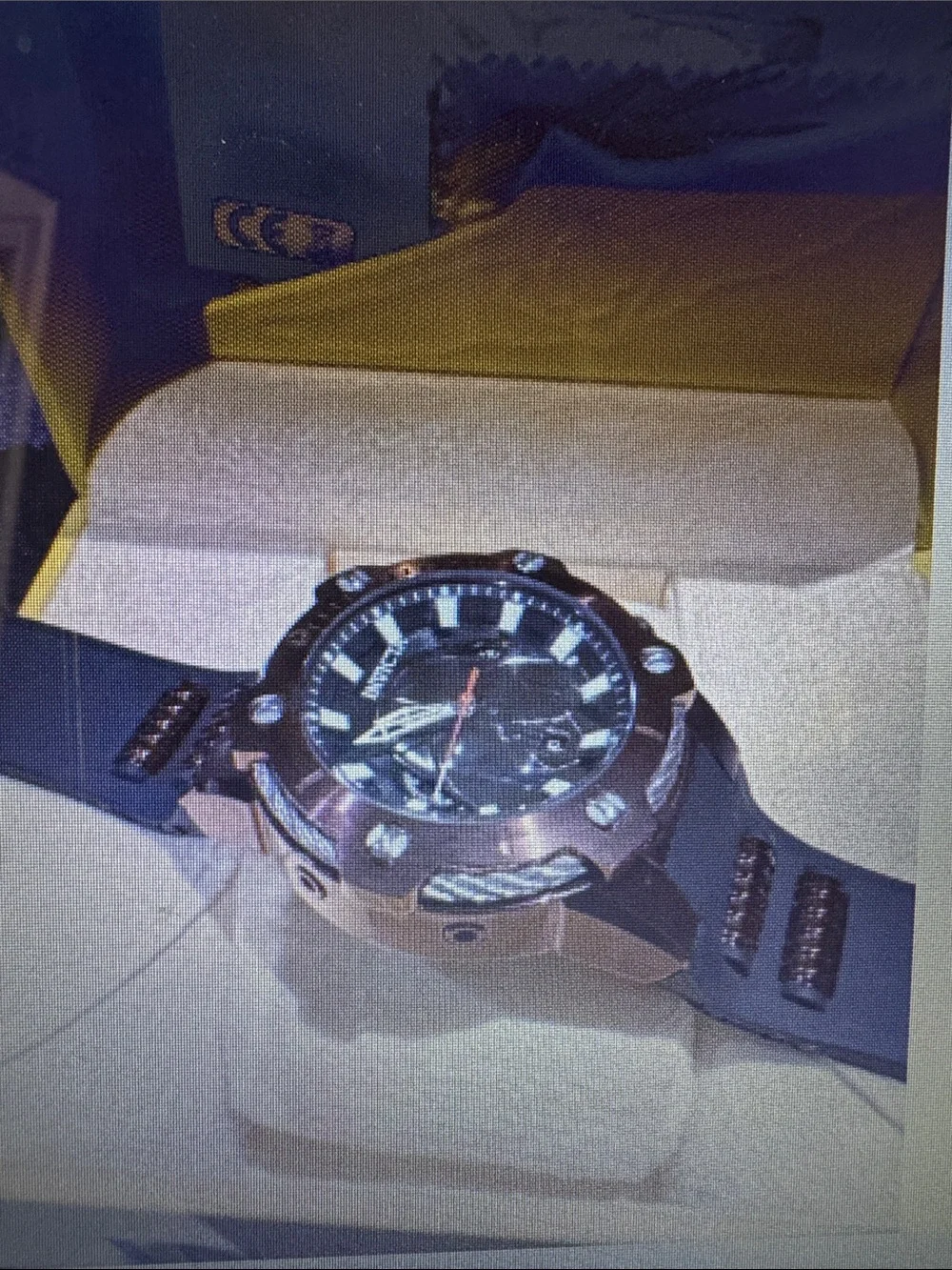 Invicta Black and Gold Men's Sport Watch with Rubber Strap